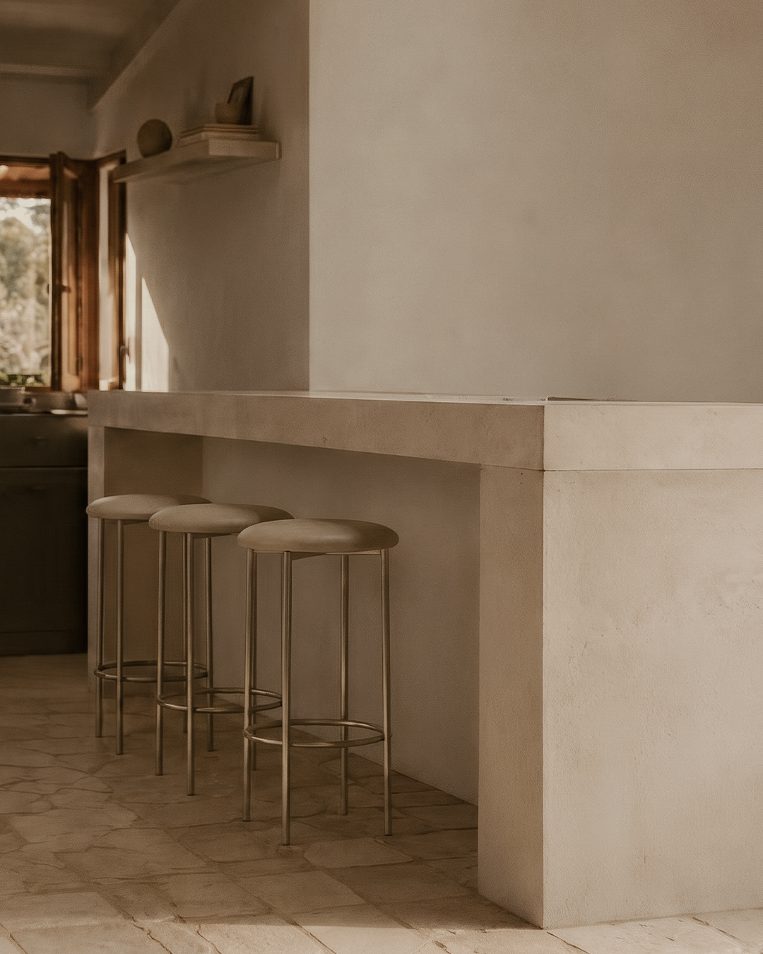Bellino Counter Stool with Stainless Steel Frame