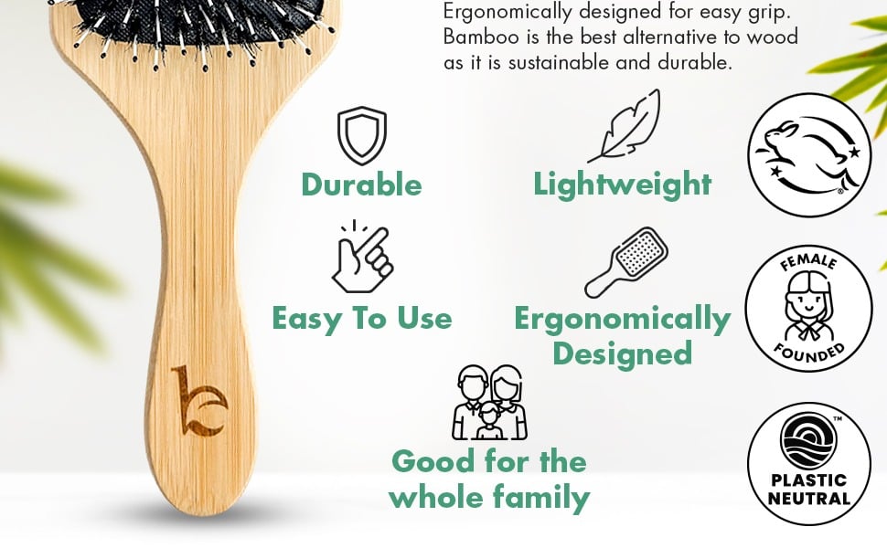Ergonomically designed for easy grip.
Bamboo is the best alternative to wood as it is sustainable and durable.
Durable
Lightweight
Easy To Use
Ergonomically
Designed
Good for the whole family