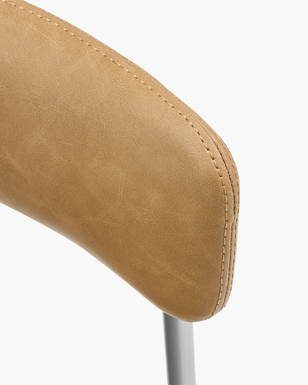 Tan Bellino Dining Chair Stainless Steel Legs