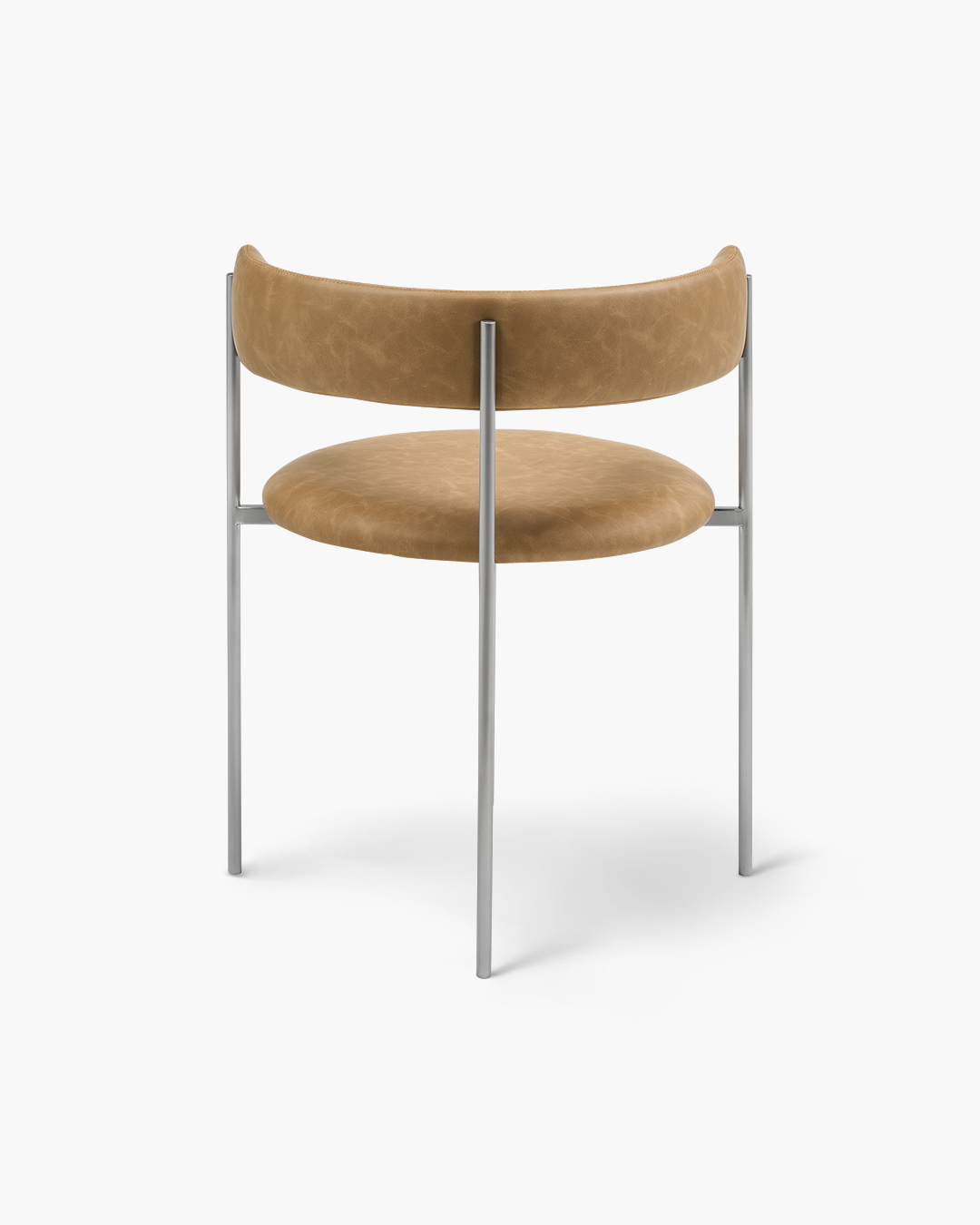 Tan Bellino Dining Chair Stainless Steel Legs