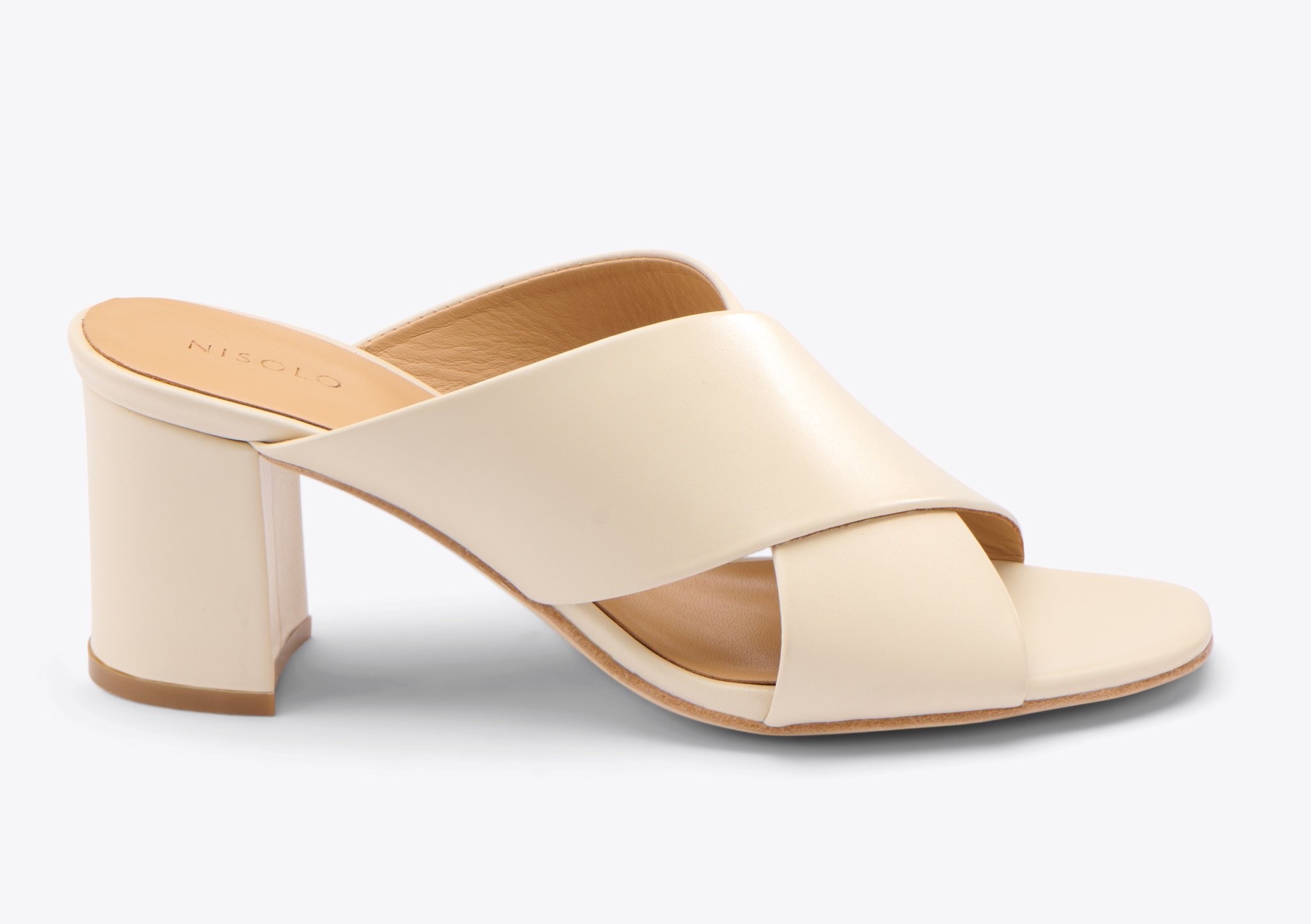 Nisolo Carina Cross Strap Mule Bone - Every Nisolo product is built on the foundation of comfort, function, and design. 
