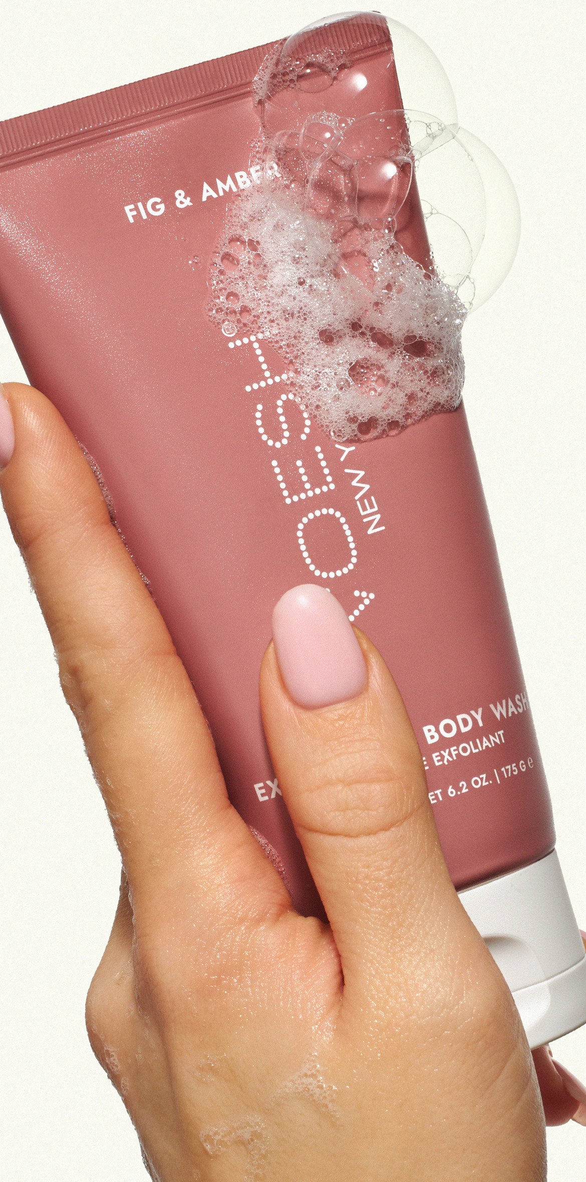 Exfoliating Body Wash Fig & Amber - Sugar Scrub with Plant-Derived AHAs