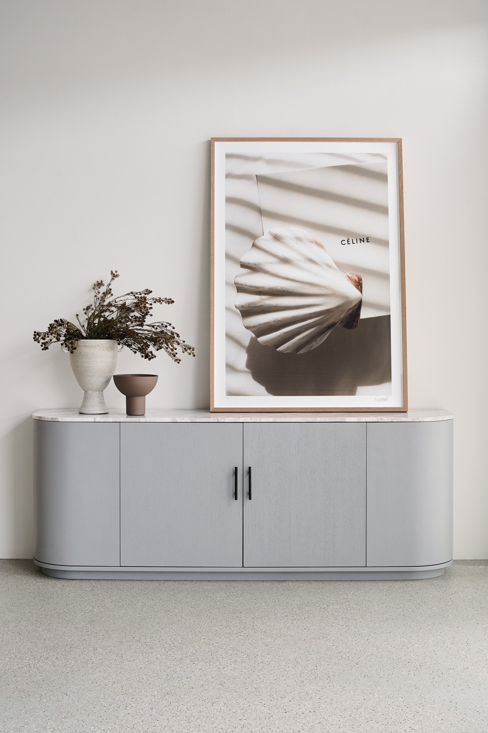 Zara 4 Doors Sideboard - Light Grey - Floor Stock