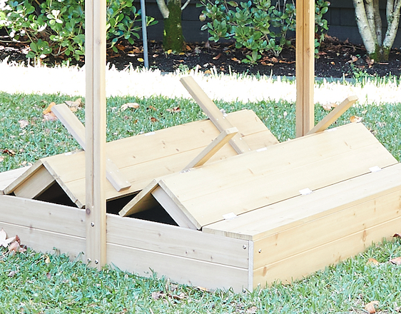 Sand Pit w/ Adjustable Canopy & Bench Seating - Preorder
