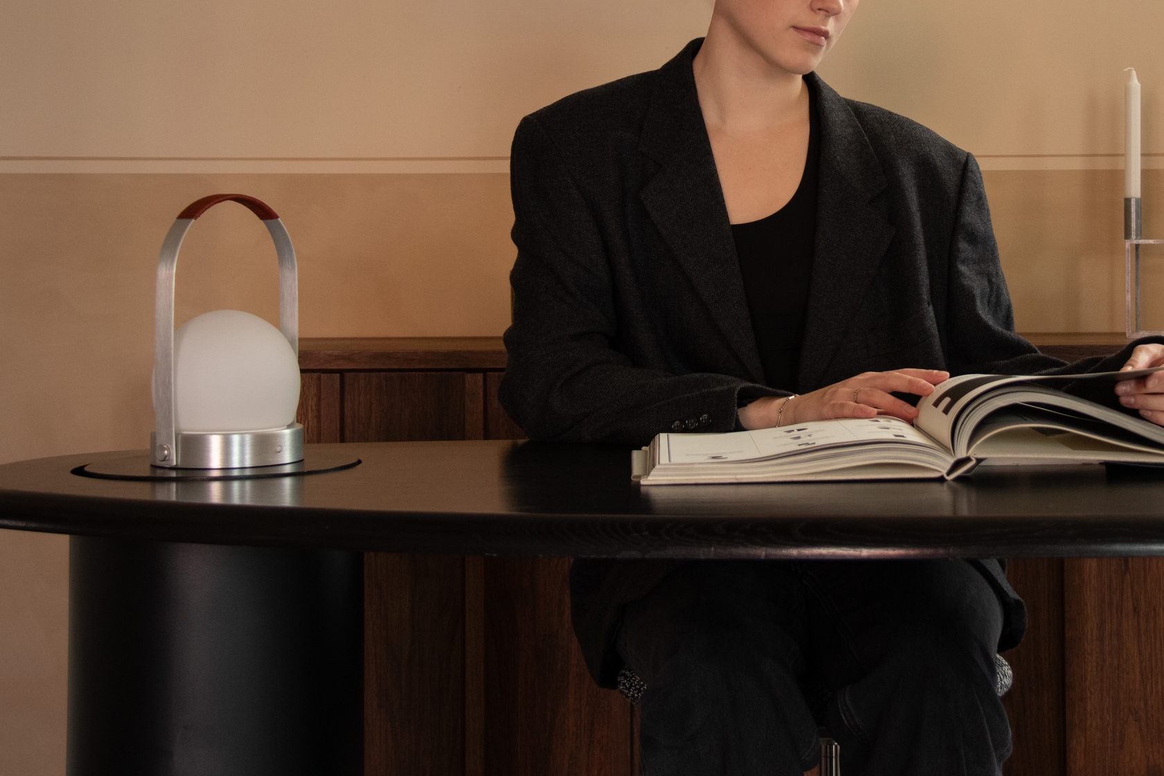 Carrie Portable Brass Table Lamp
