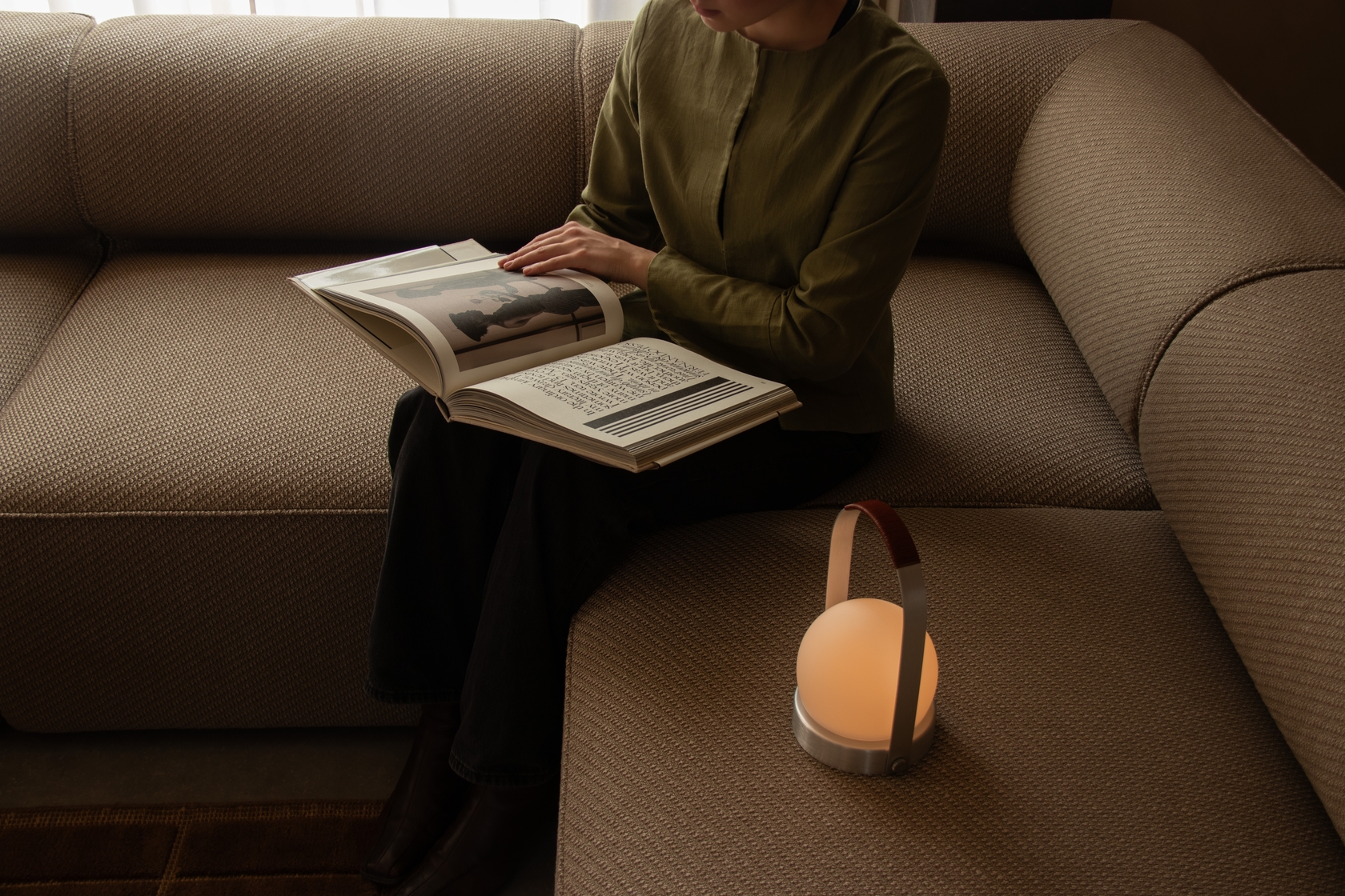 Carrie Portable Brass Table Lamp