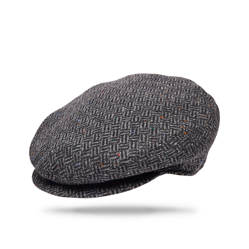 Wool Ivy Grey Herringbone cap