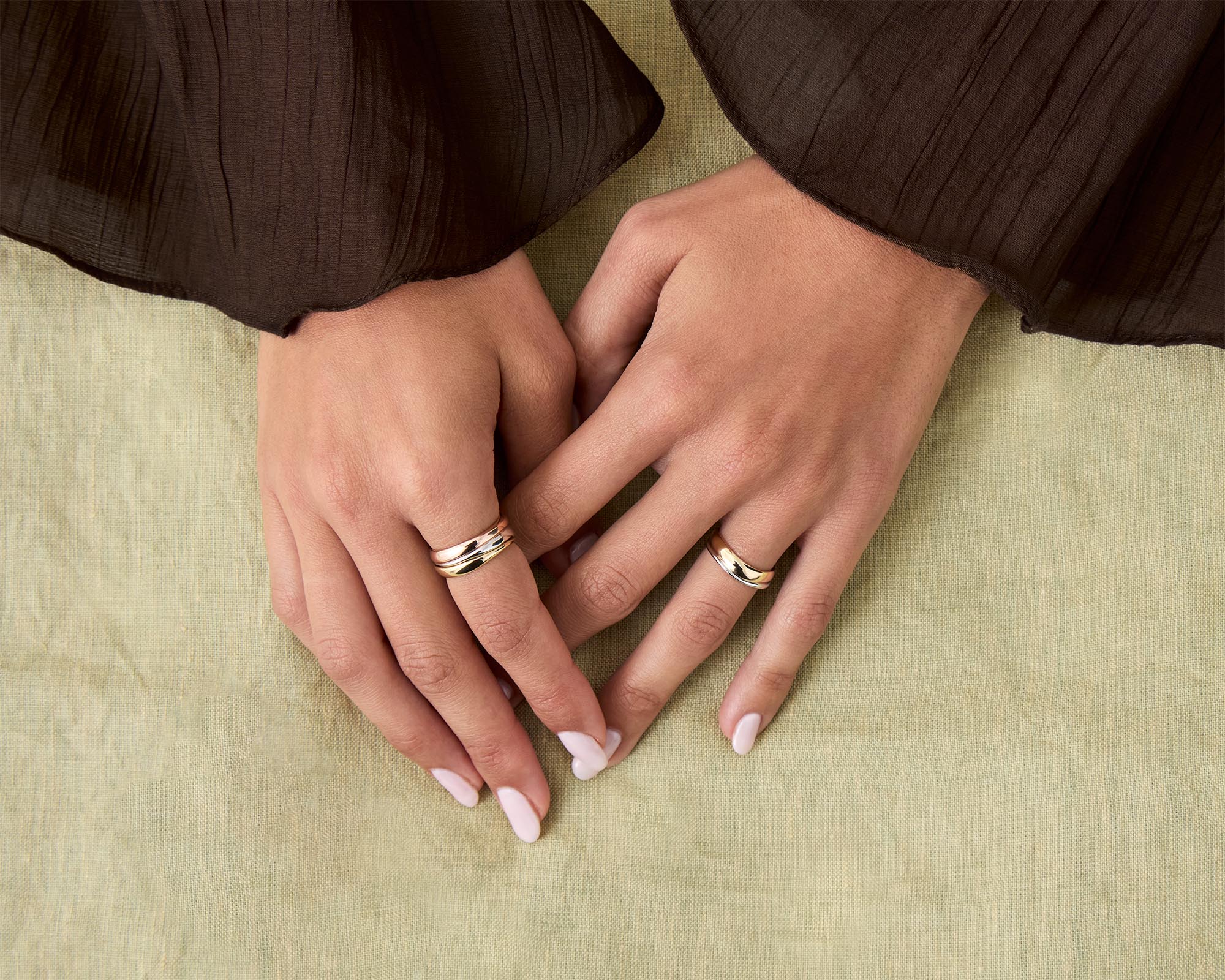 The Duo Melt | Two-Tone Stackable Wedding Ring Set | Holden