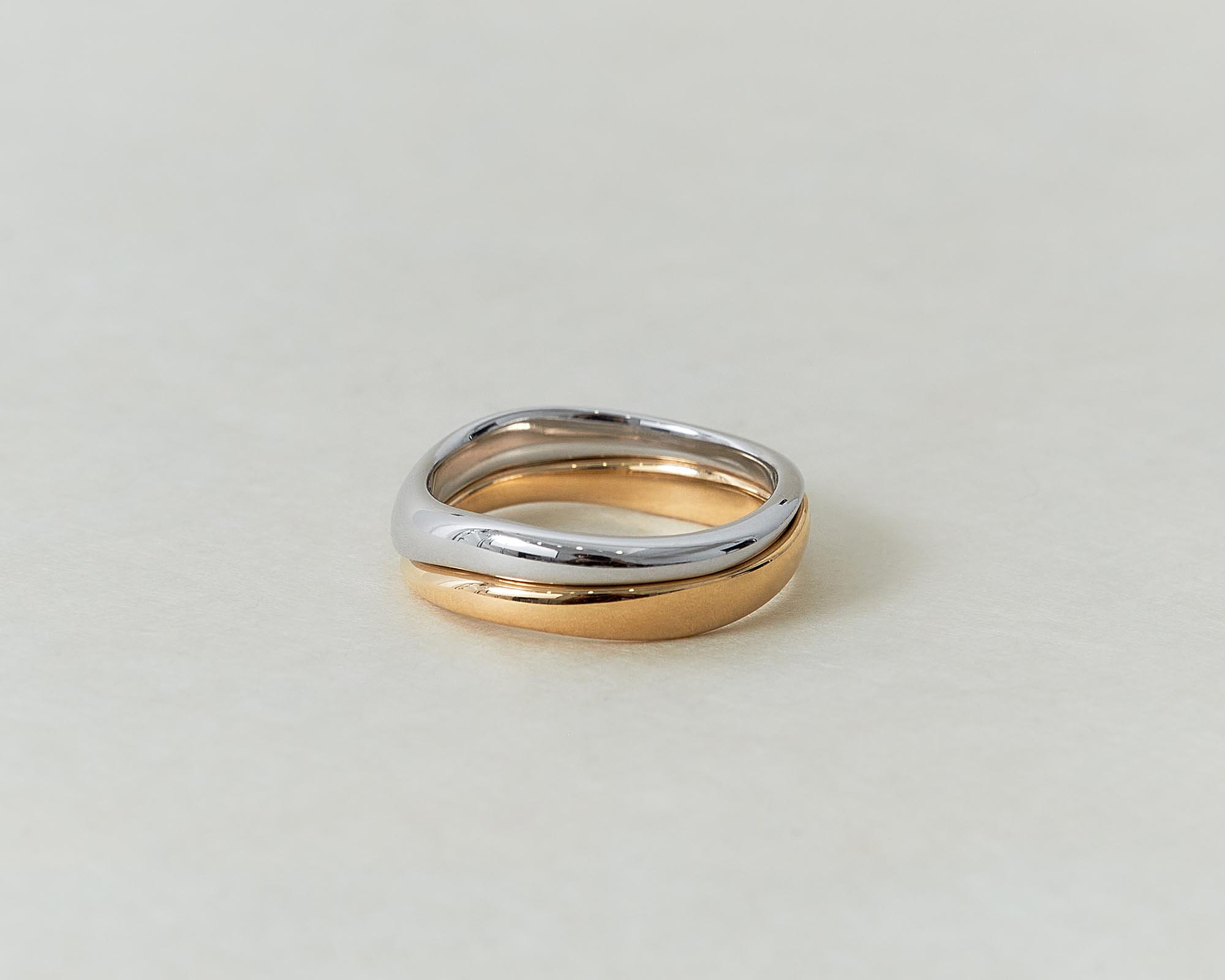 The Duo Melt | Two-Tone Stackable Wedding Ring Set | Holden