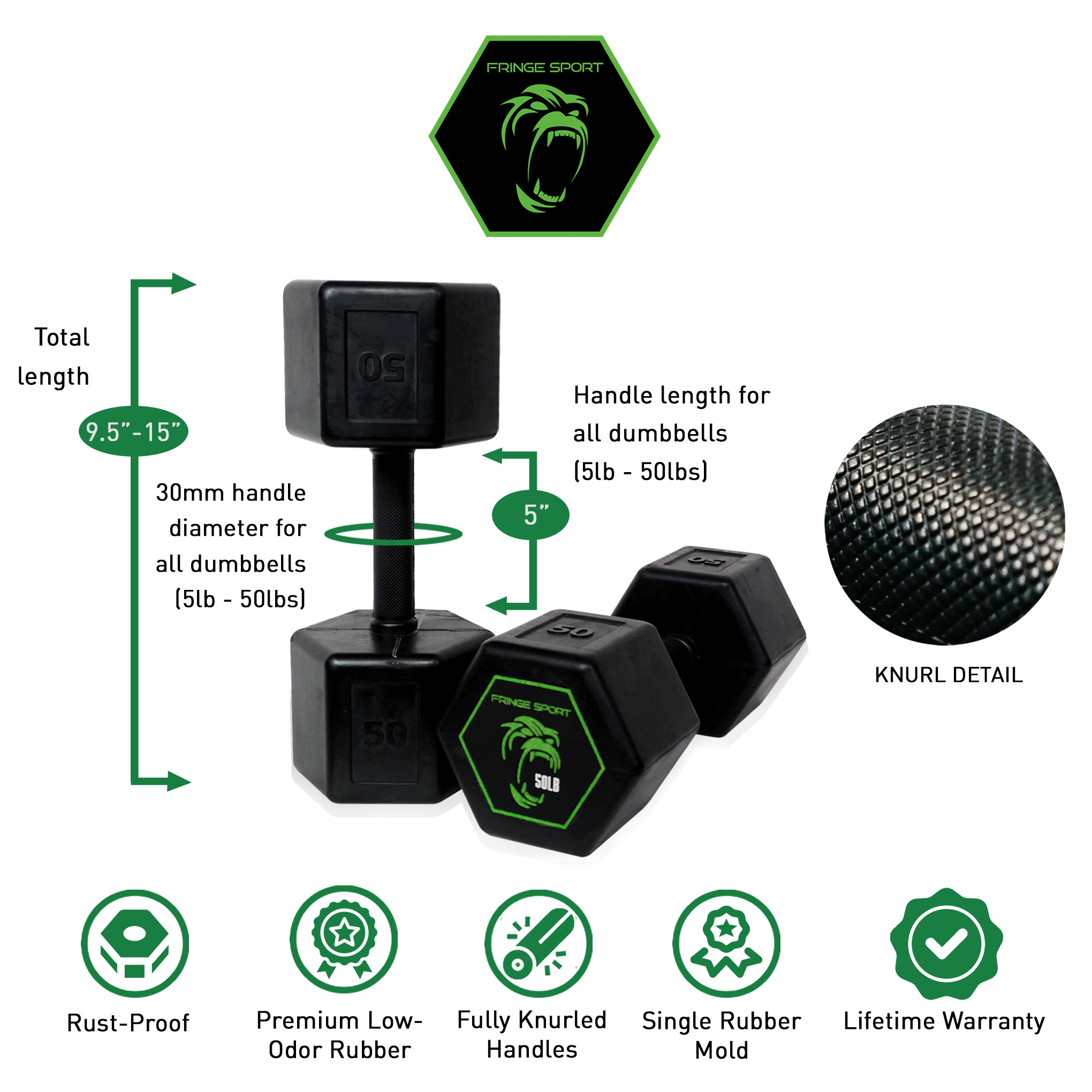 Silverback Dumbbells Complete Set (5lb-50lb)