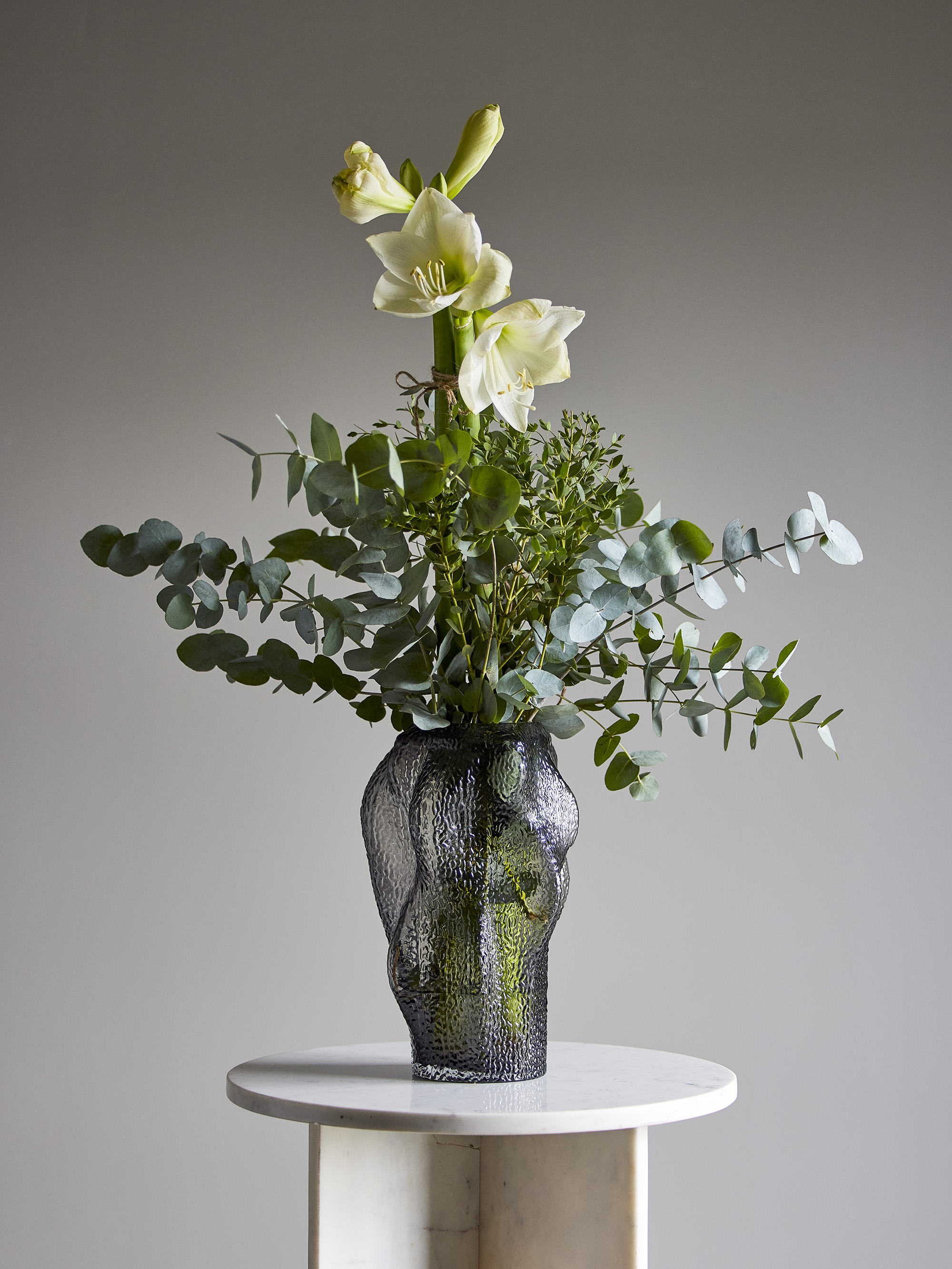 Khalid Glass Vase - Grey