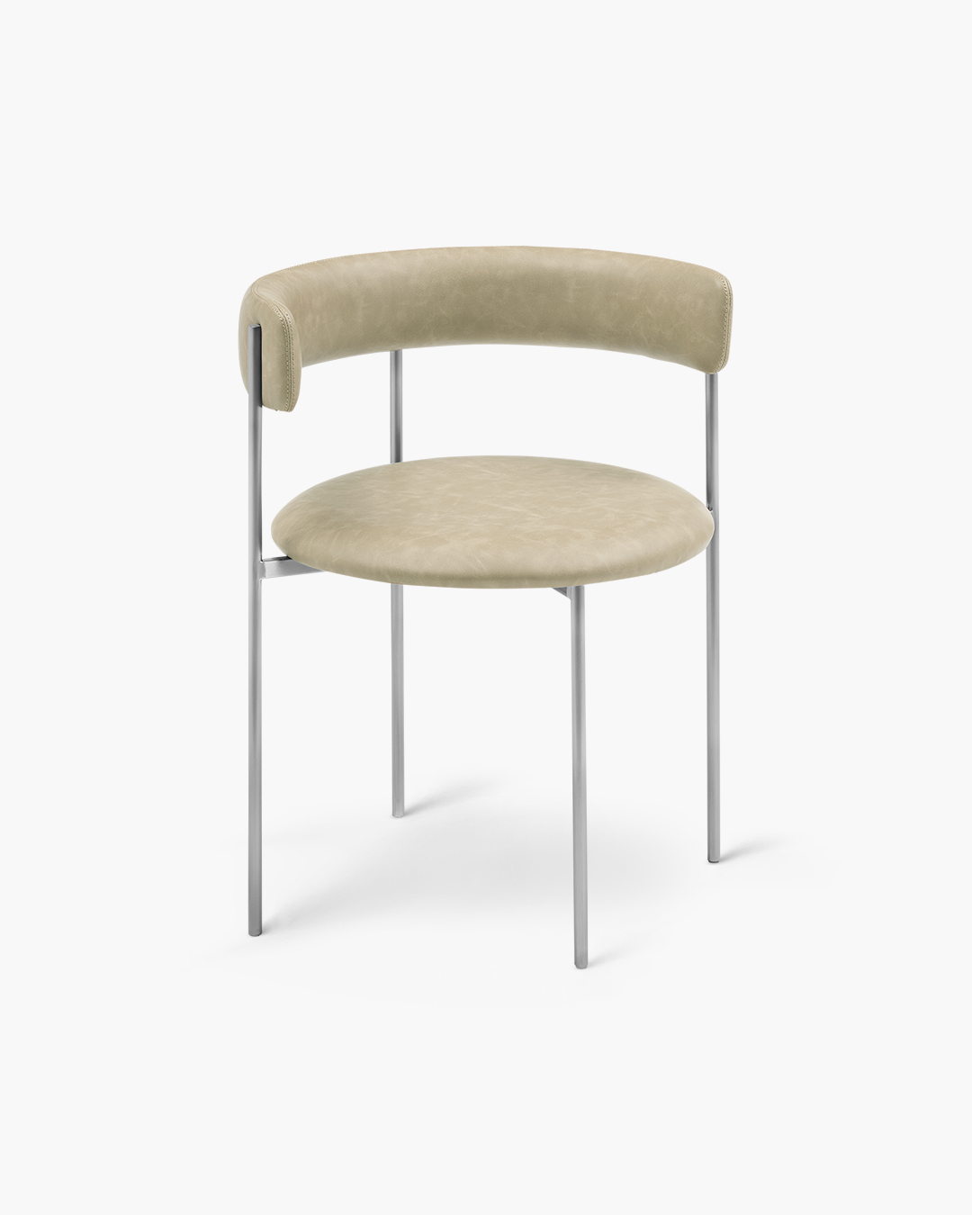 Olive Bellino Dining Chair Stainless Steel Legs