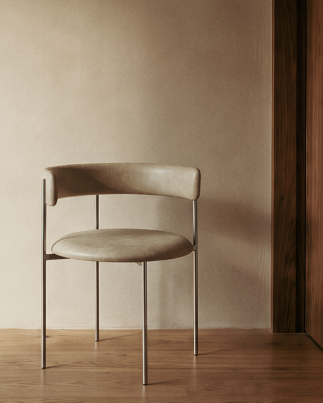 Olive Bellino Dining Chair Stainless Steel Legs