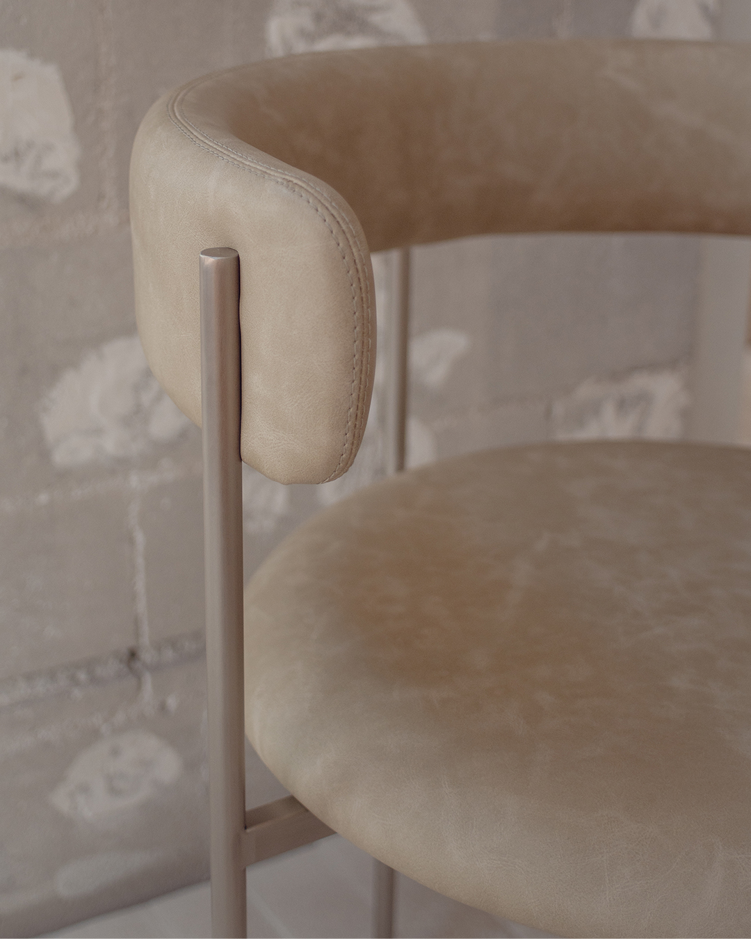 Olive Bellino Dining Chair Stainless Steel Legs