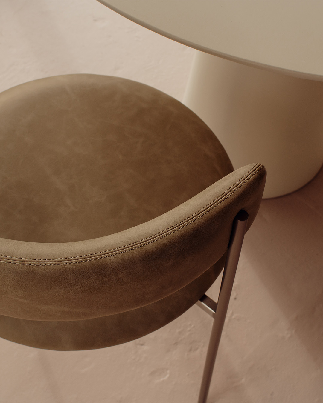 Olive Bellino Dining Chair Stainless Steel Legs