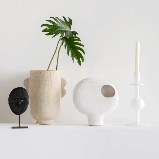 Sphere Earthenware Vase - White