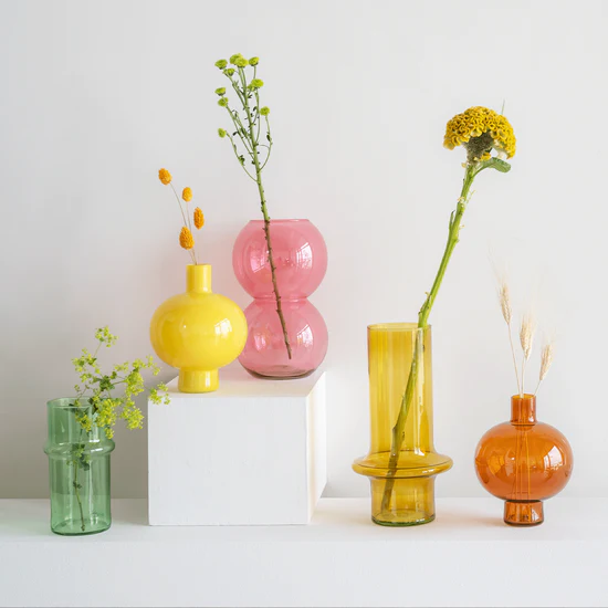 Glass Vase - Yolk Yellow