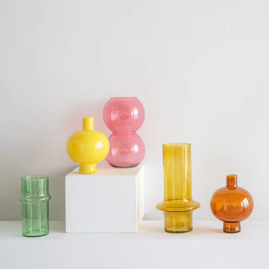 Glass Vase - Yolk Yellow