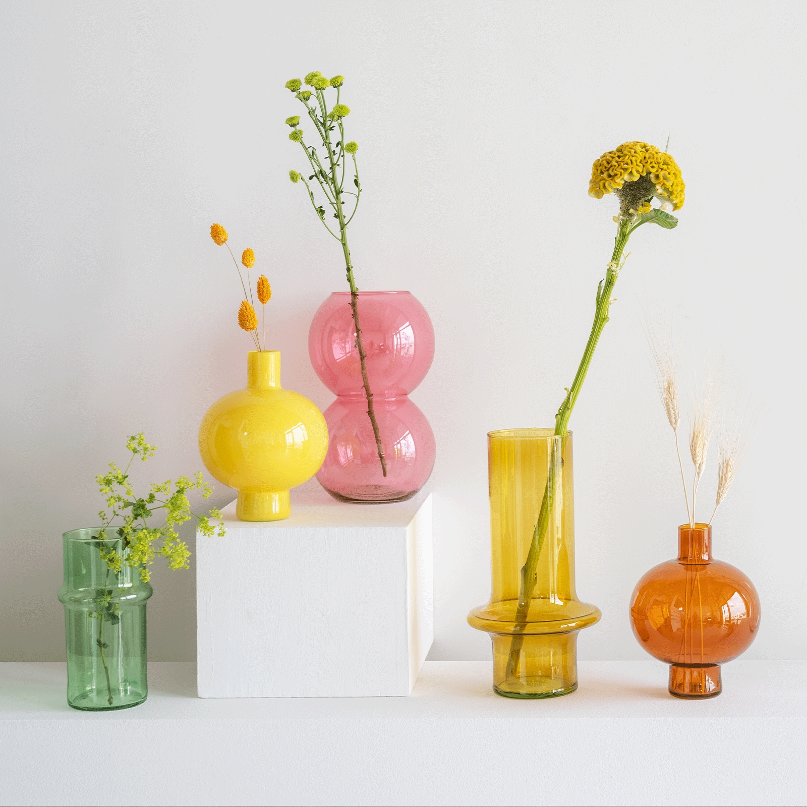 Glass Bulb Vase - Branded Apricot