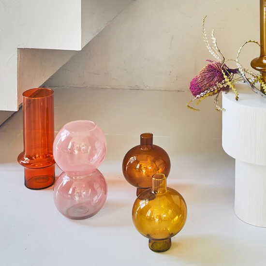 Glass Bulb Vase - Branded Apricot