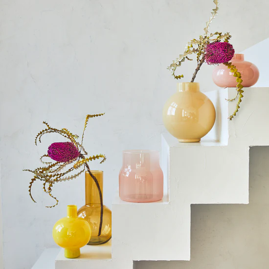Bella Glass Vase - Peach Whip