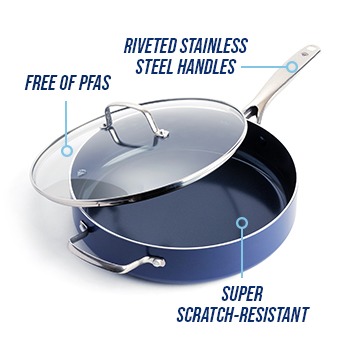 Sensarte 12 inch Nonstick Deep Frying Pan, 5Qt Non-Stick Saute Pan with Lid,  Large Skillet Jumbo Cooker, Induction Cookware for all Stove Tops, PFOA  Free 