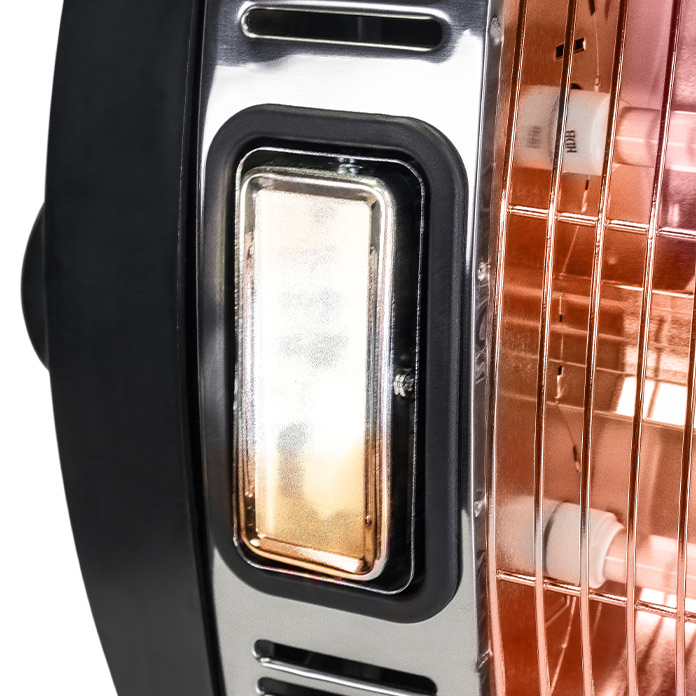 Close-up of the 25W light built-in to the H1500 heater.