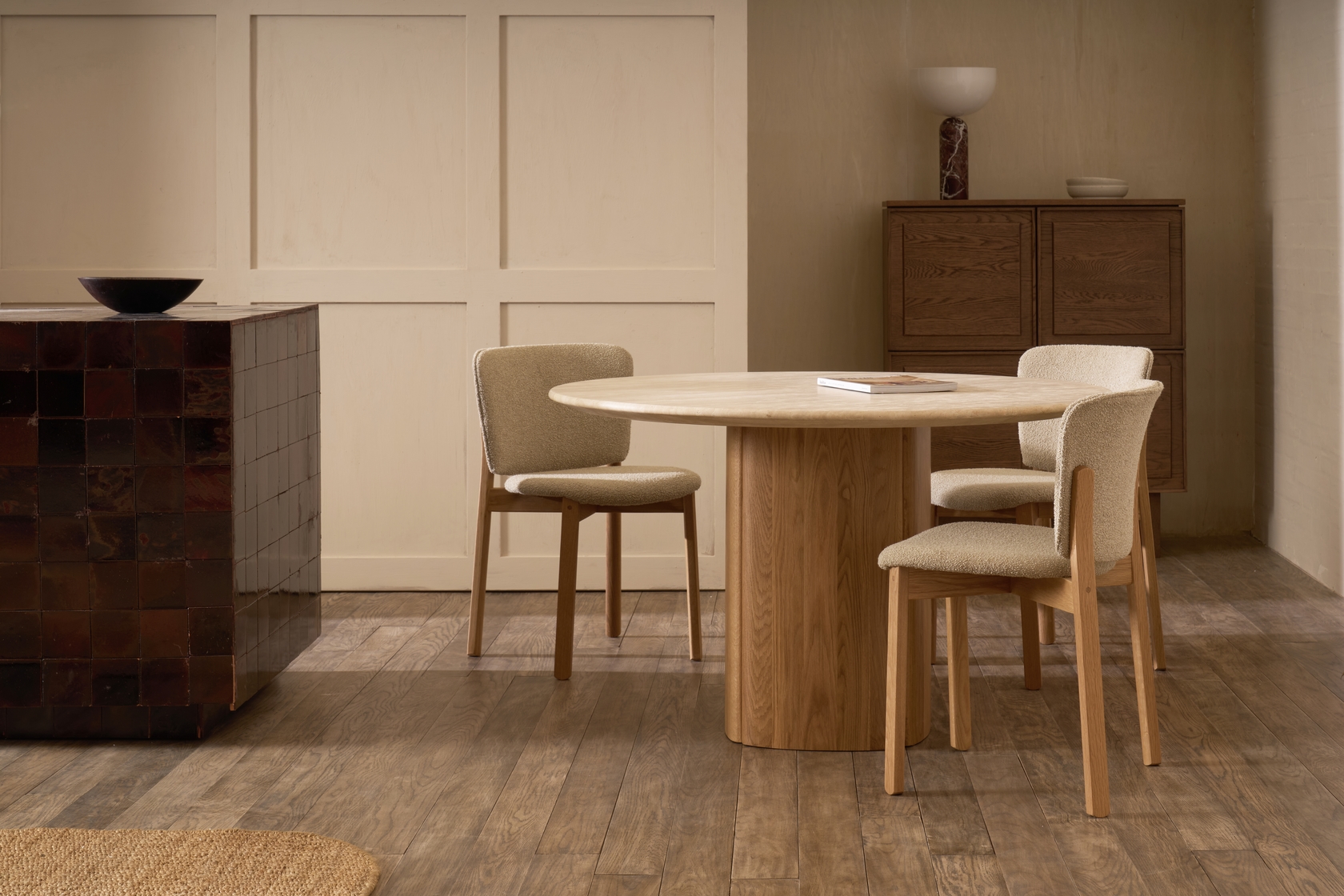 Tathra Travertine Round Dining Table