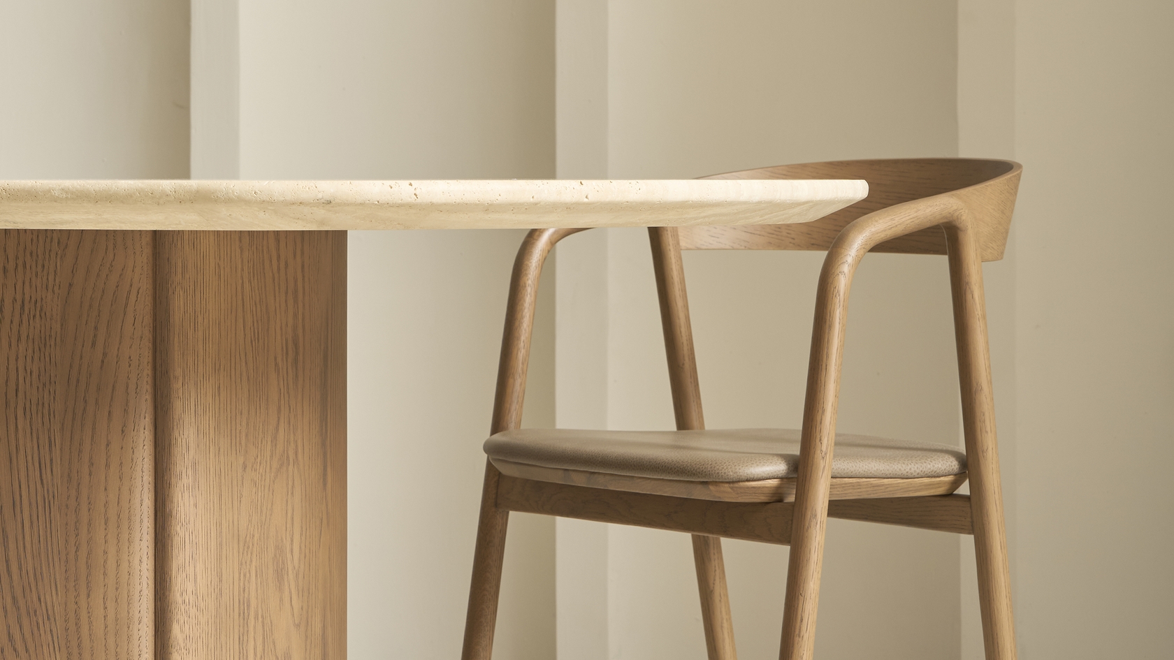 Tathra Travertine Round Dining Table