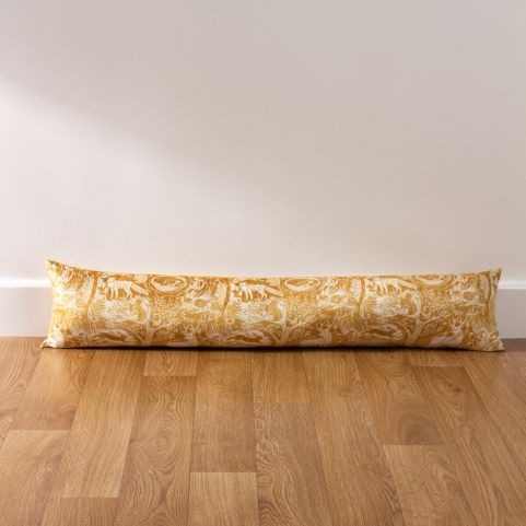 yellow woodland print draught excluder