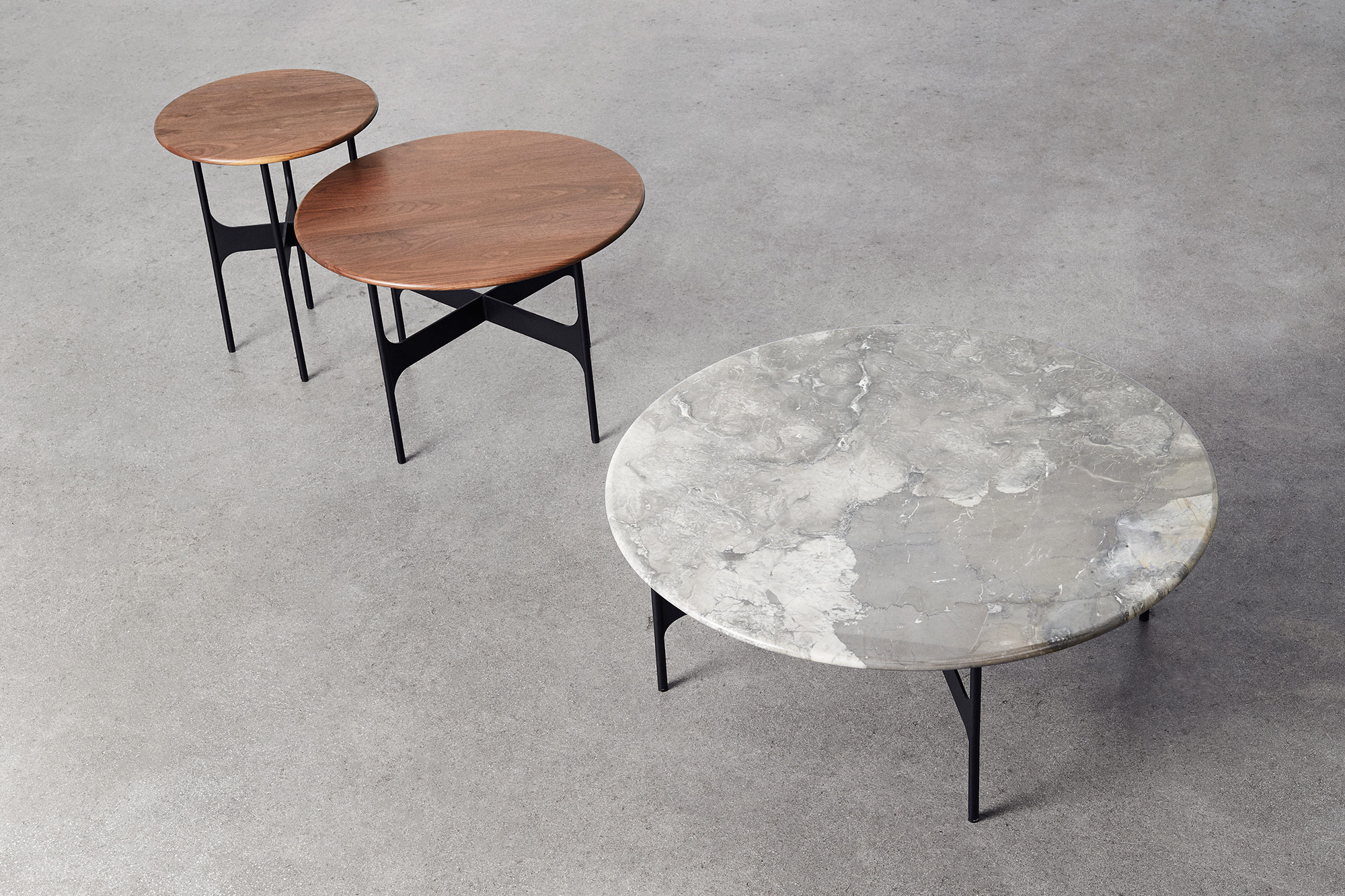 Floema Round Coffee Table - Grey Marble - Floor Stock