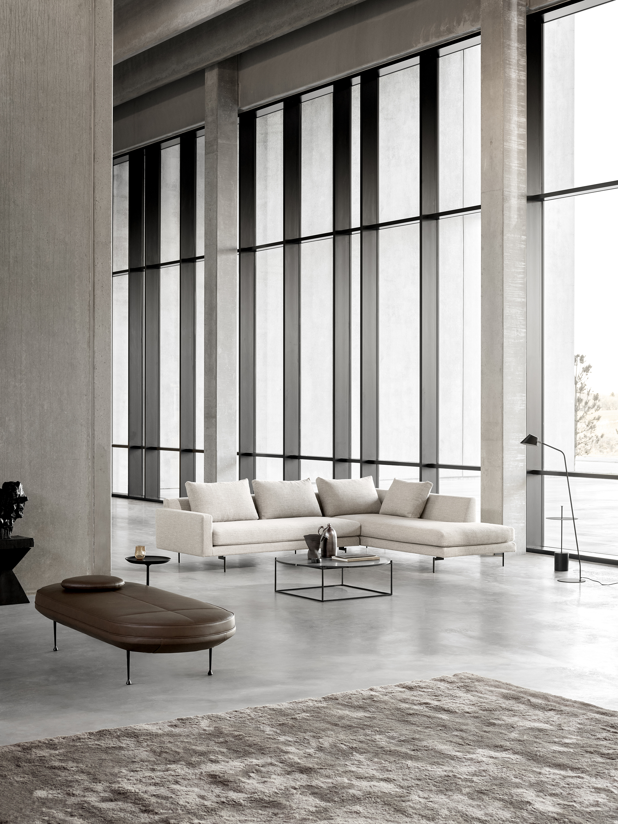 Edge V2 L Shape Sofa with Black Legs