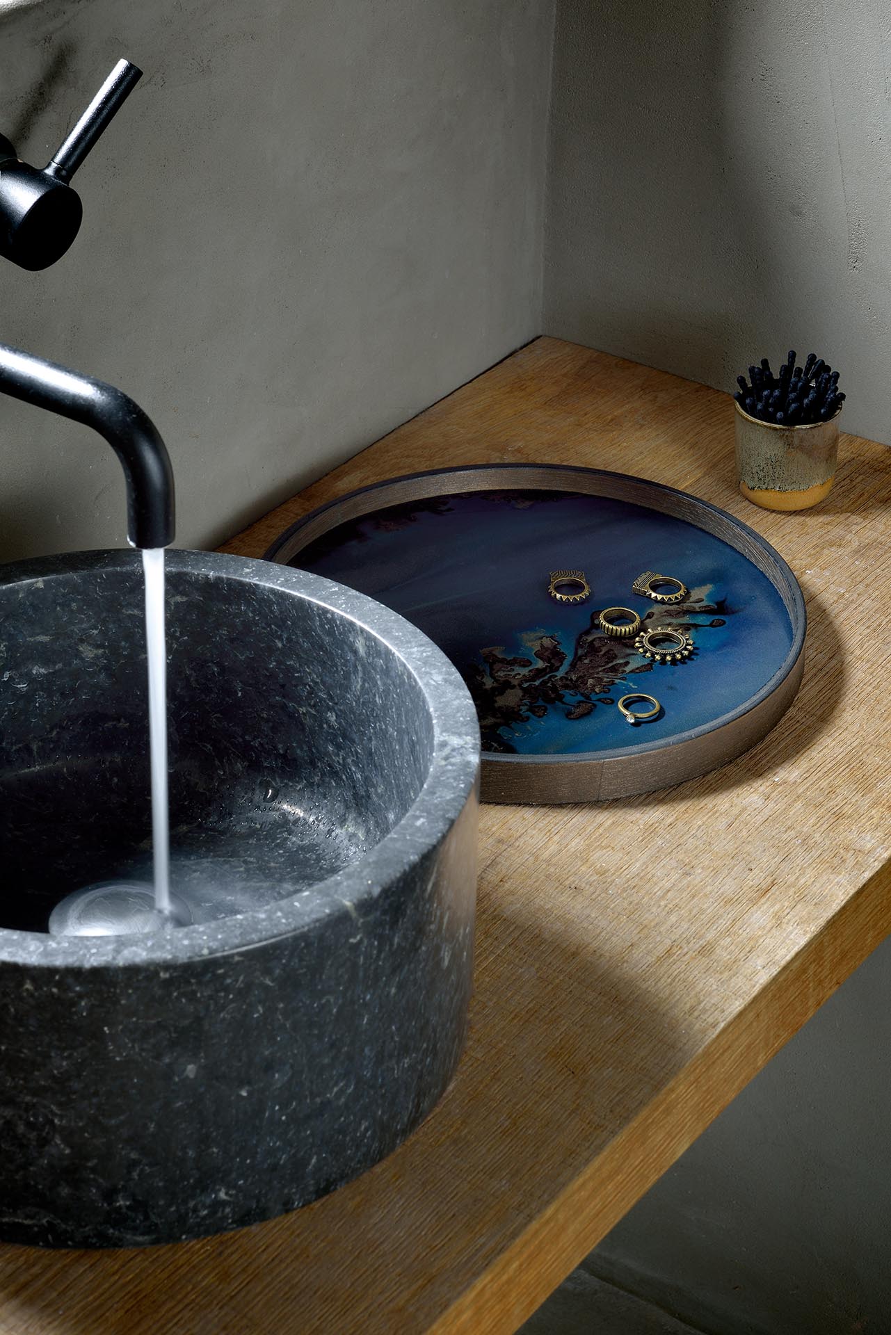 Ethnicraft Round Glass Tray - Small