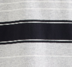 Short Sleeve Striped Cotton Polo - Grey/Black Stripe