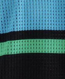 Stripe Cotton Polo - Black/Blue/Green Stripe