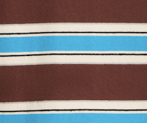 Striped Long Sleeve Jersey Polo - Chocolate/Blue Stripe