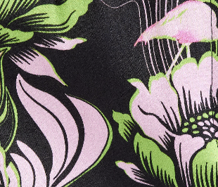 Silk Cotton Mini Short - Black/Pink/Green Acid Floral