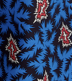 Printed Silk Paperbag Pant - Blue/Red BAM