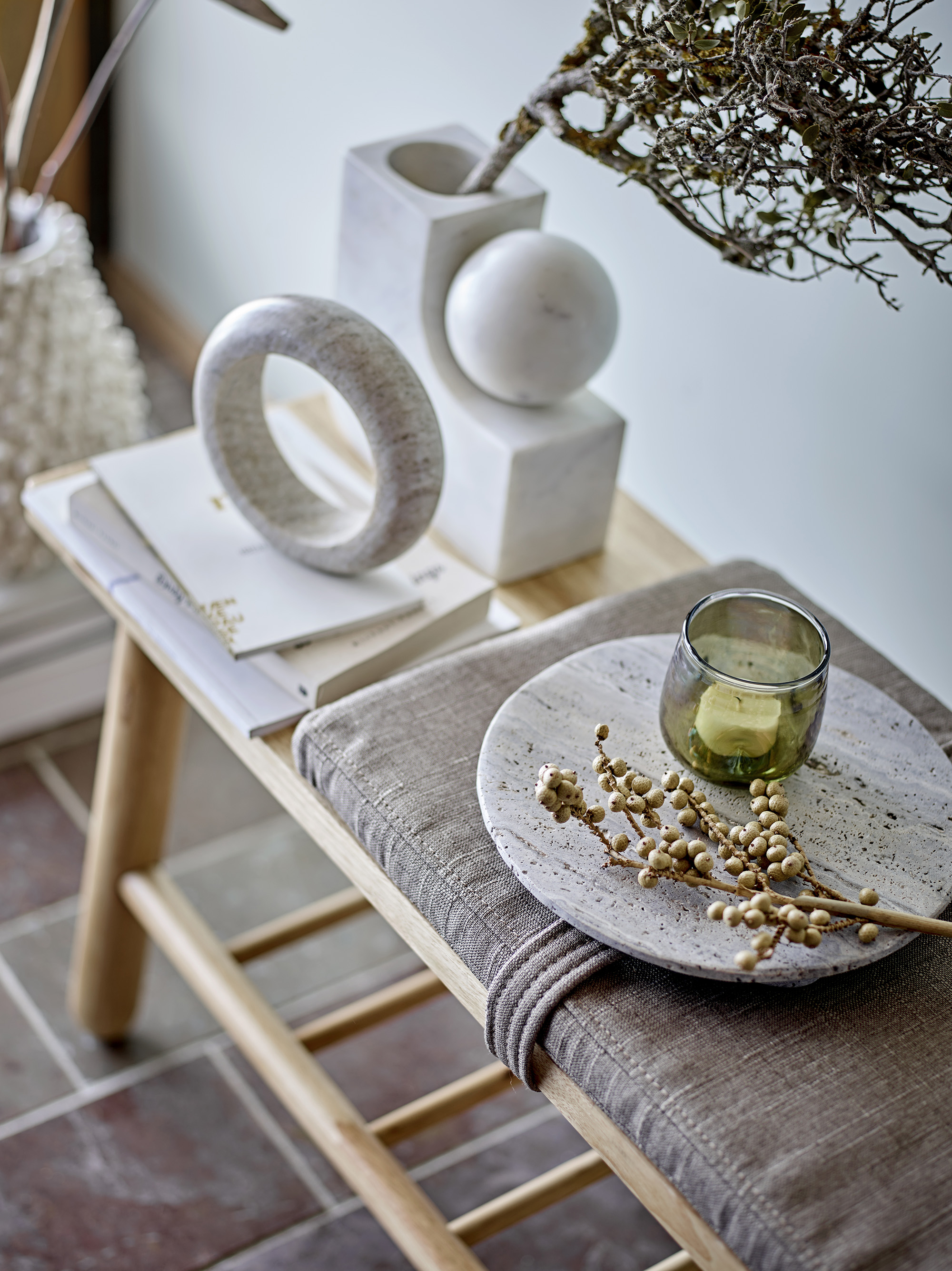 Margaret Travertine Tray - Grey