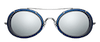 Matsuda 2871H a large oval sunglass with ribbed metal detaling and matte black acetate insert