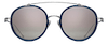Matsuda M3044-s a large round sunglass with matte caramel acetate insert and gold temples