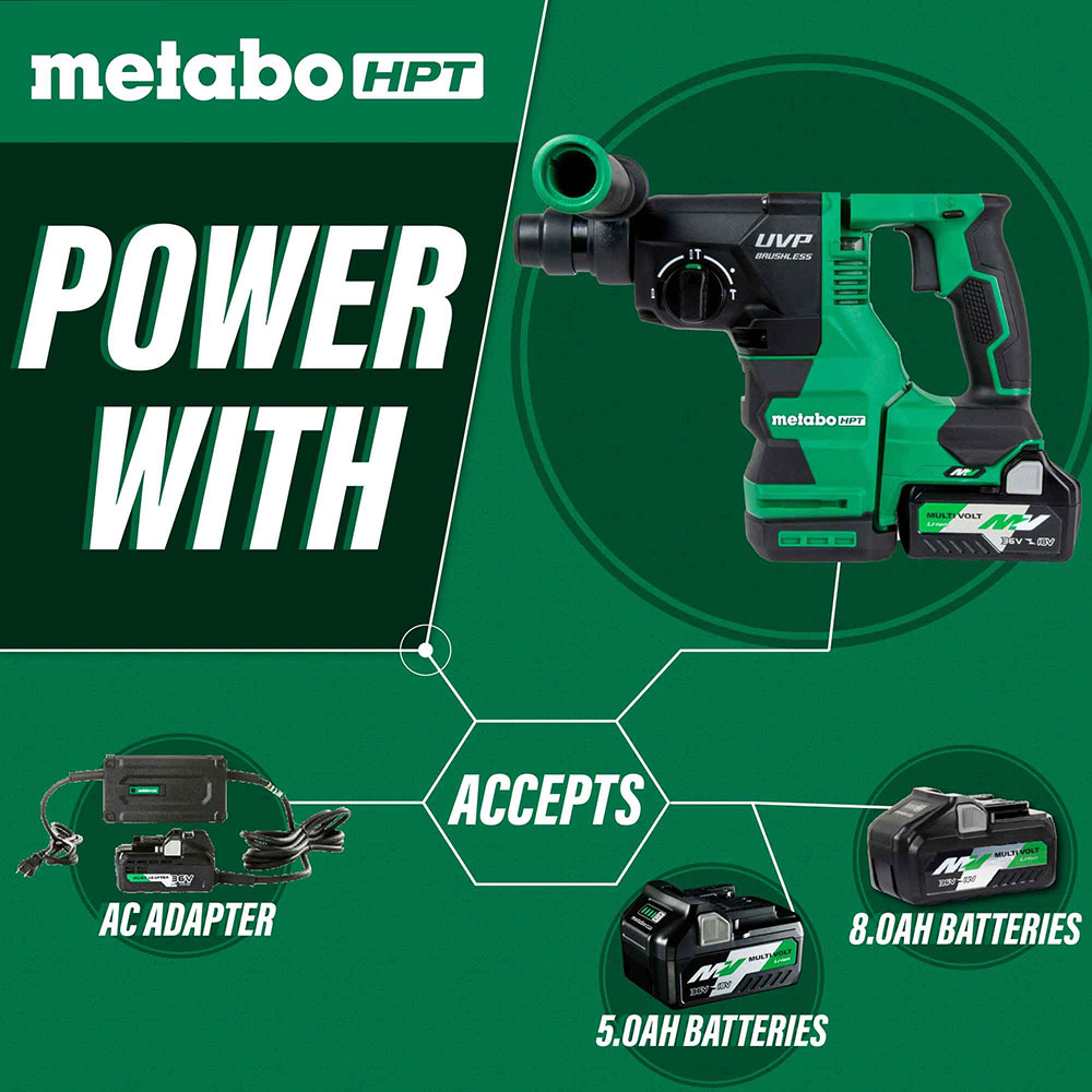 36V MultiVolt Brushless Cordless SDS-Plus 1-1/8" Rotary Hammer Kit with UVP 4.0 Ah