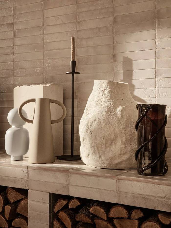 Vulca Large Vase - Off White Stone