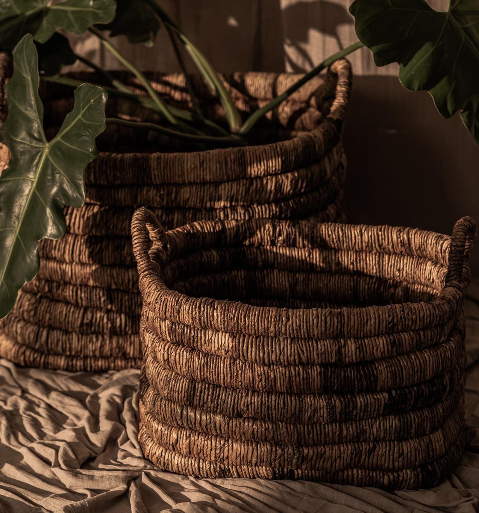 dBodhi Caterpillar Sago Rectangular Basket Two Tone - Set of 2