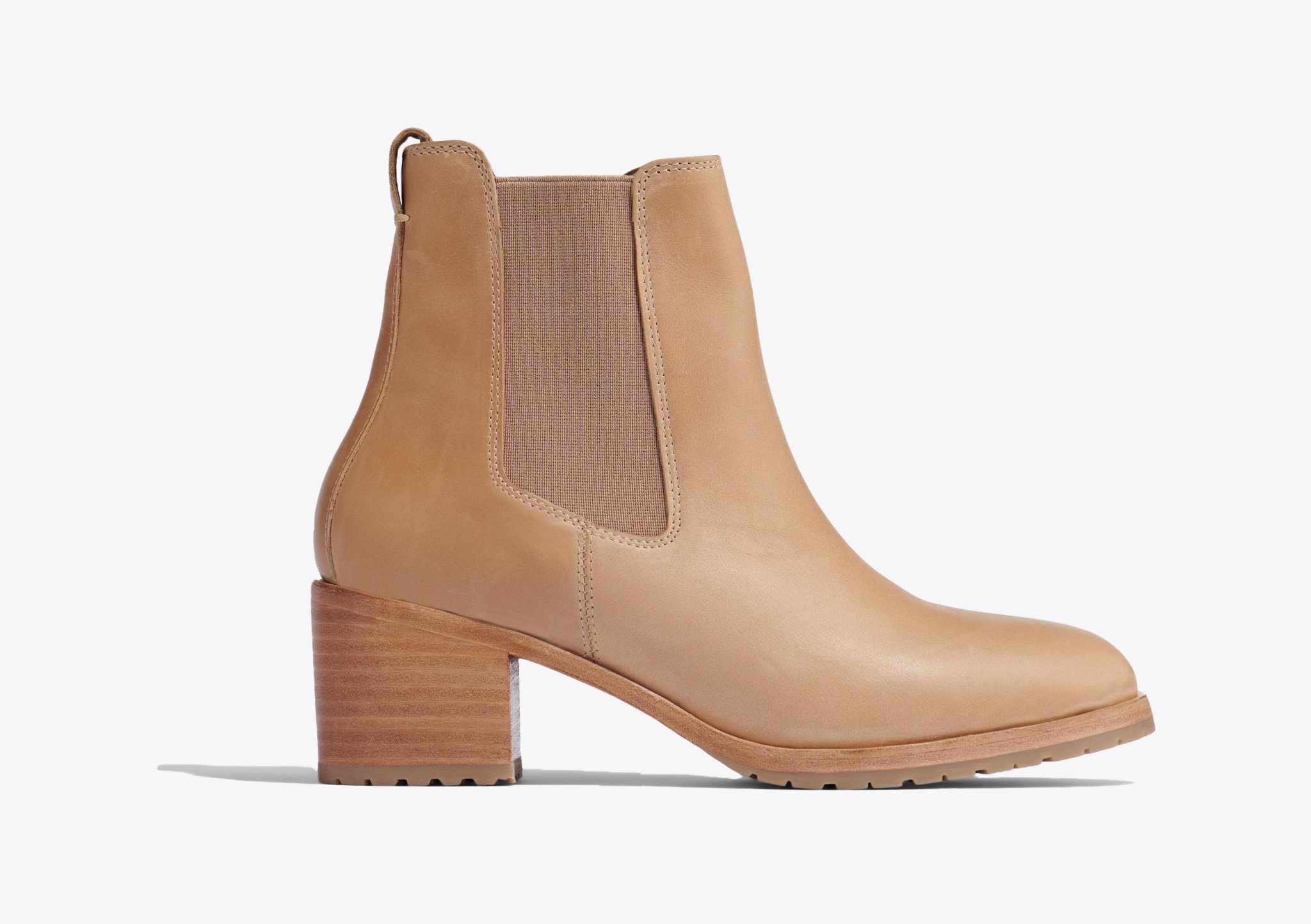 Nisolo Ana Go-To Heeled Chelsea Boot Almond - Every Nisolo product is built on the foundation of comfort, function, and design. 