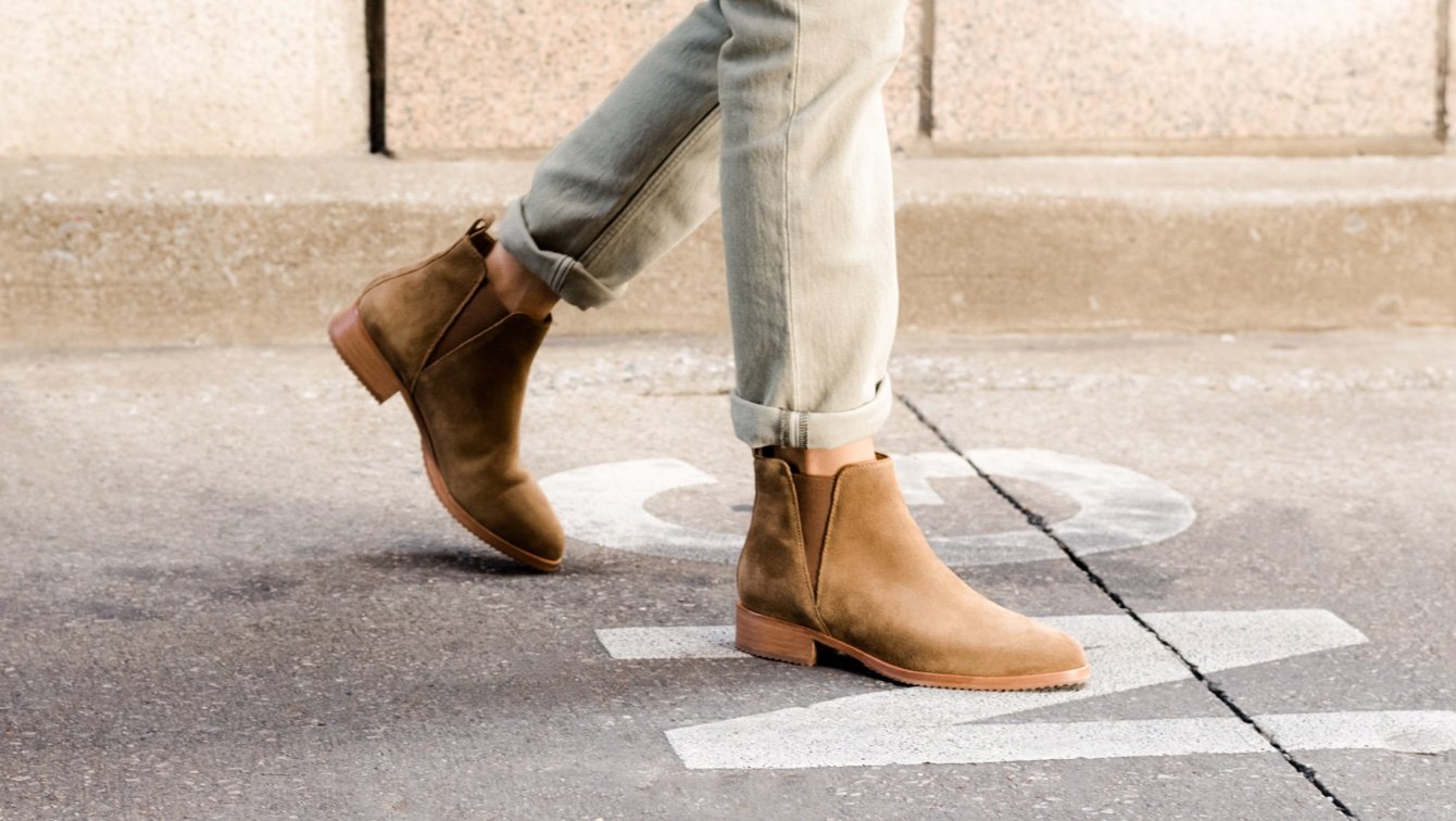 Nisolo Eva Everyday Chelsea Boot Taupe Suede