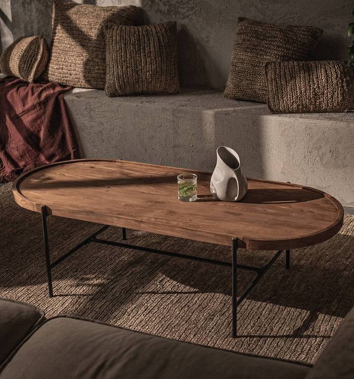 dBodhi Coco Oval Coffee Table - Rectangular Legs
