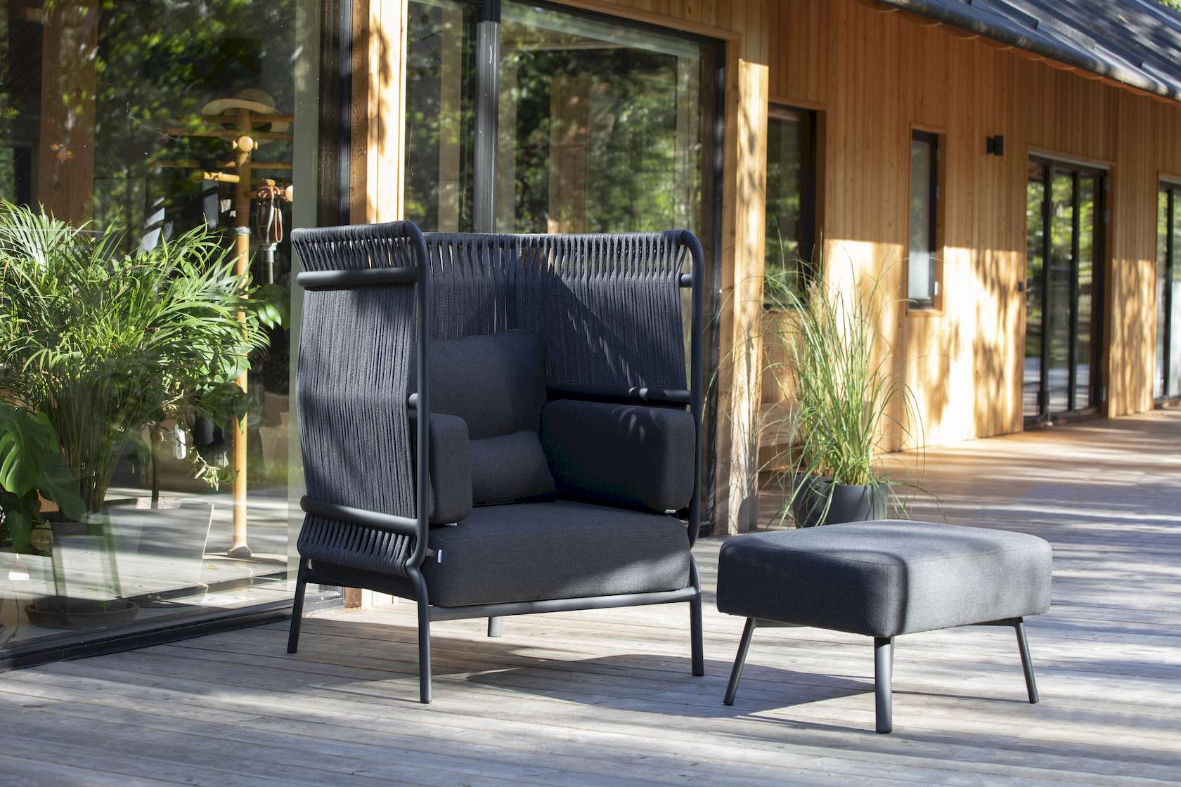Mindo 106 High Back Lounge Chair - Sooty - Floor Stock