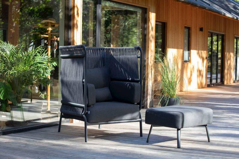 Mindo 106 High Back Lounge Chair - Sooty - Floor Stock