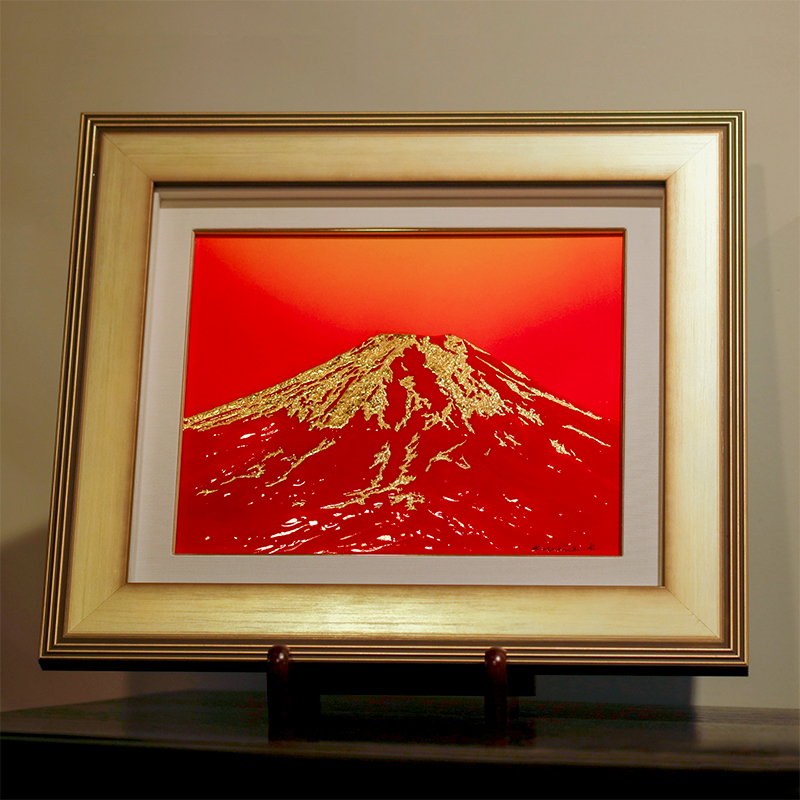 陶彩画 「赤金富士」